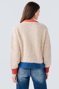 Frnch - Megane Color Block Buttoned Cardigan