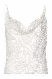 Lapointe - Sequin Cowl Cami Top With Tie