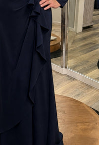 Jovani - Crepe Long Sleeve Evening Dress