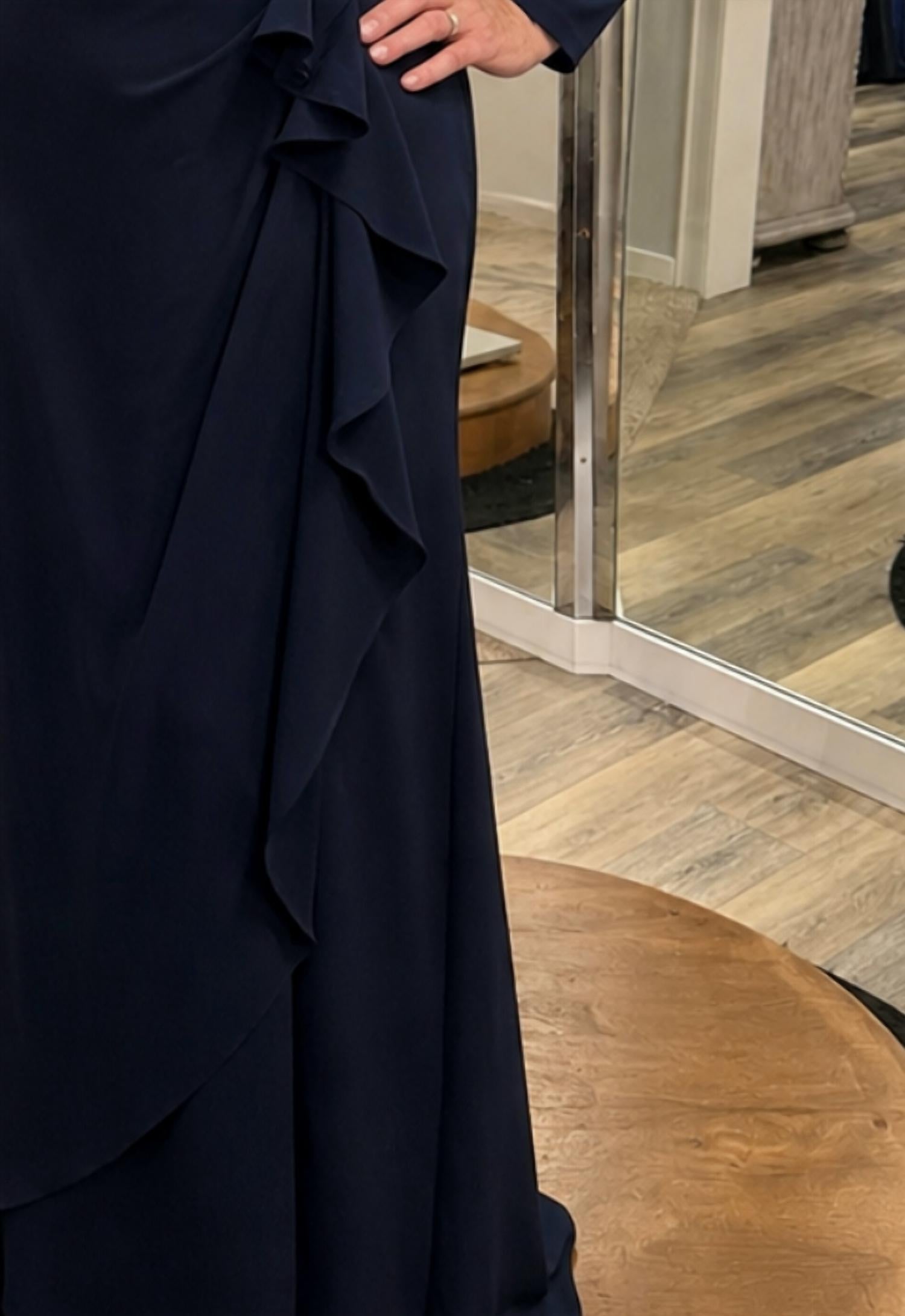 Jovani - Crepe Long Sleeve Evening Dress