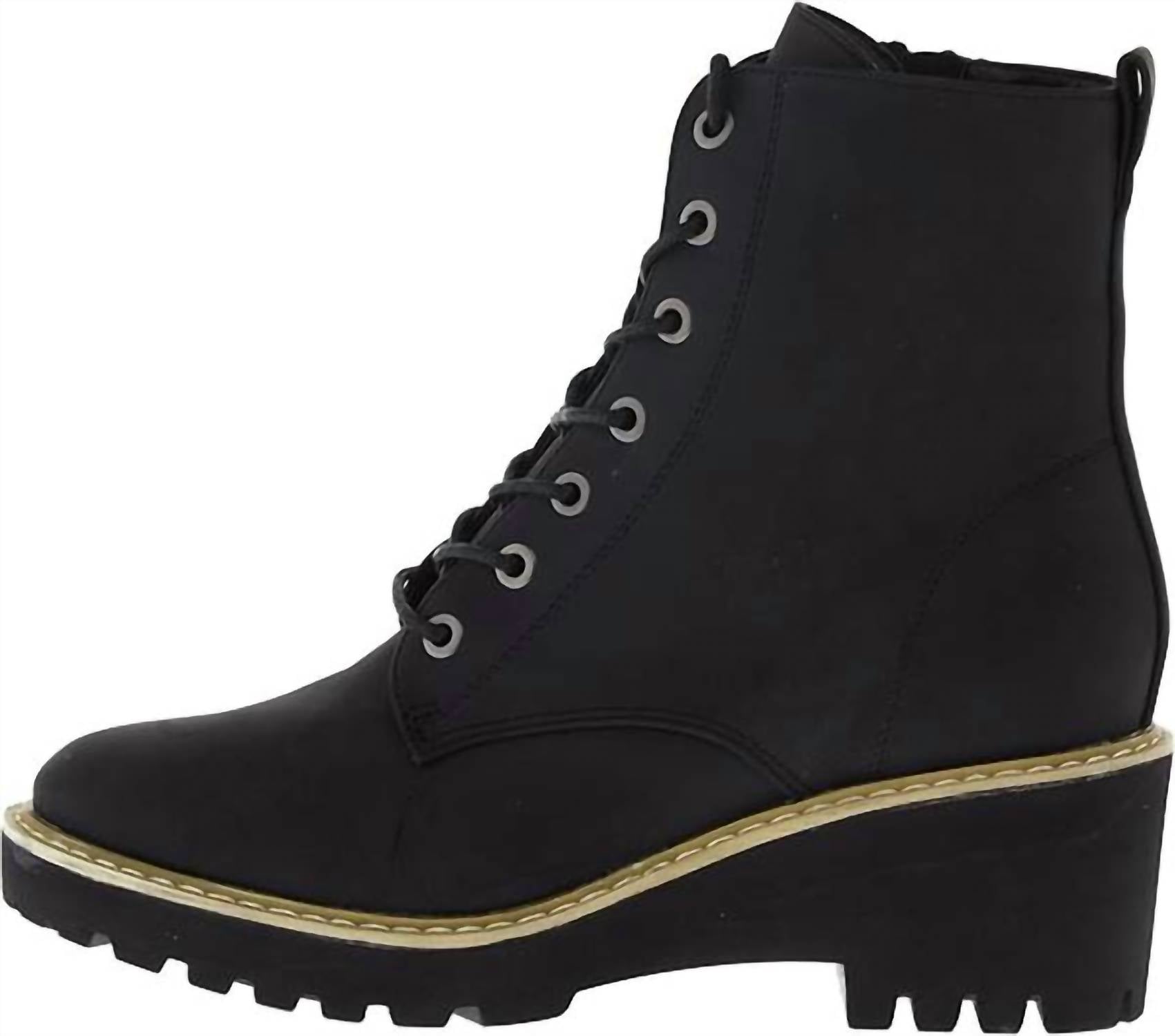 Hey Girl by Corkys Women's Ghosted Lace Up Boots in black - women's shoe - detail view