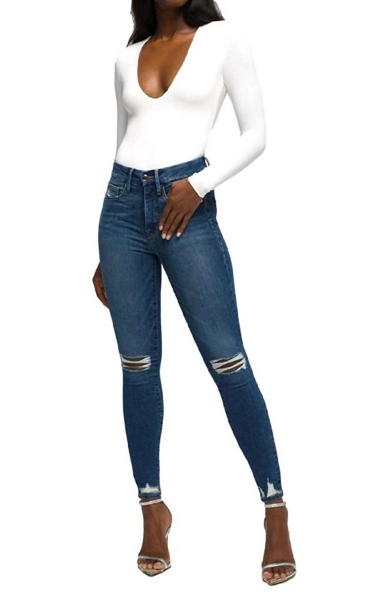 Good American - Good Legs Chewed Hem Jeans