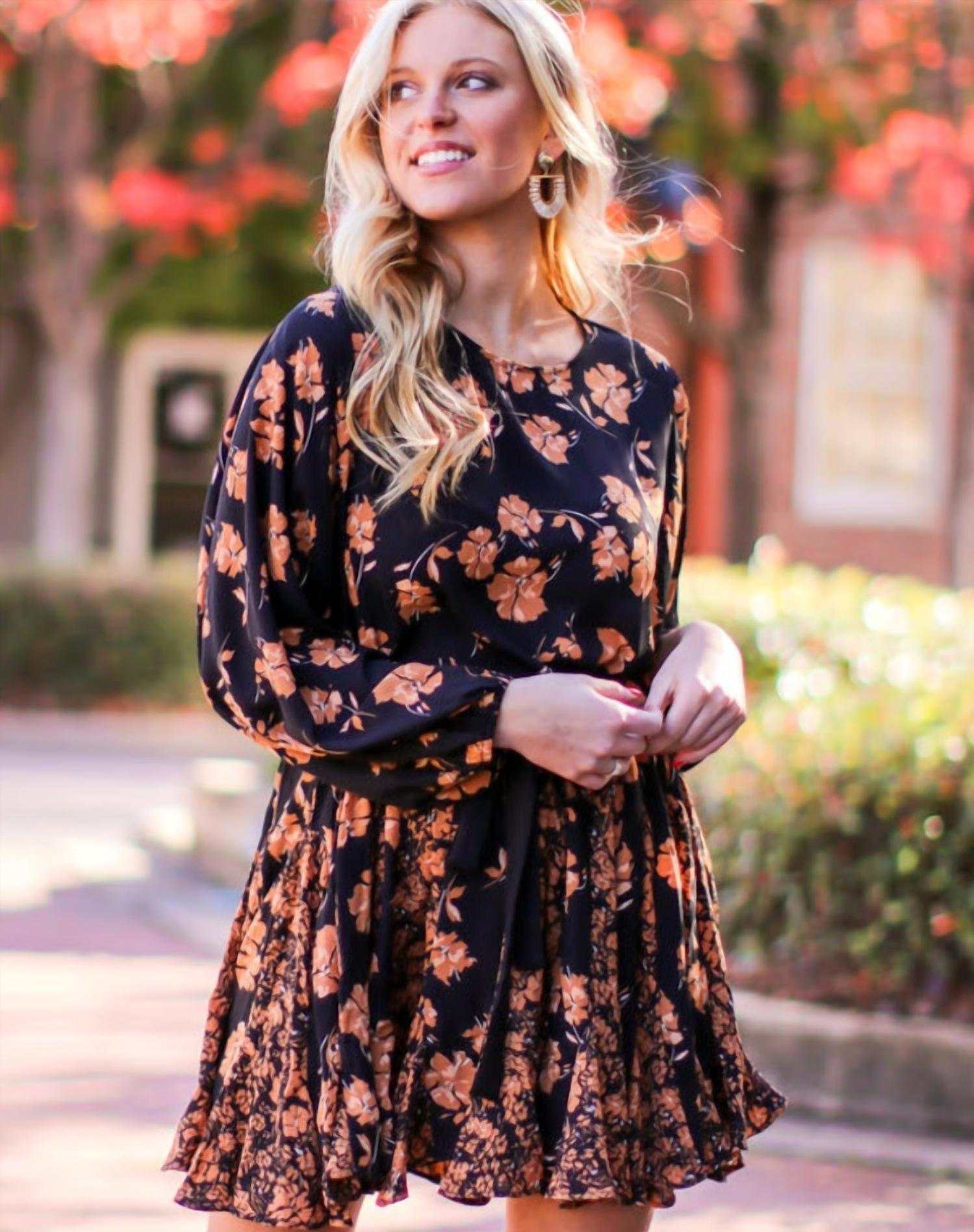 Mittoshop - Flower Mix Print Godet Detail Mini Dress