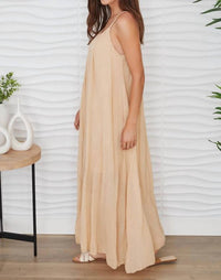 Milio Milano - Women's Spaghetti Strap Textured Gauze Maxi