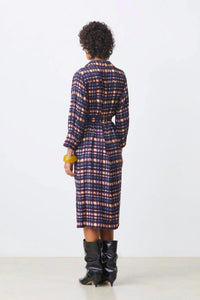 Suncoo - Cecily Buttoned Tartan-effect Dress