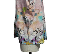 Inoah - Women's Short Sleeve A-line Hi Lo Top