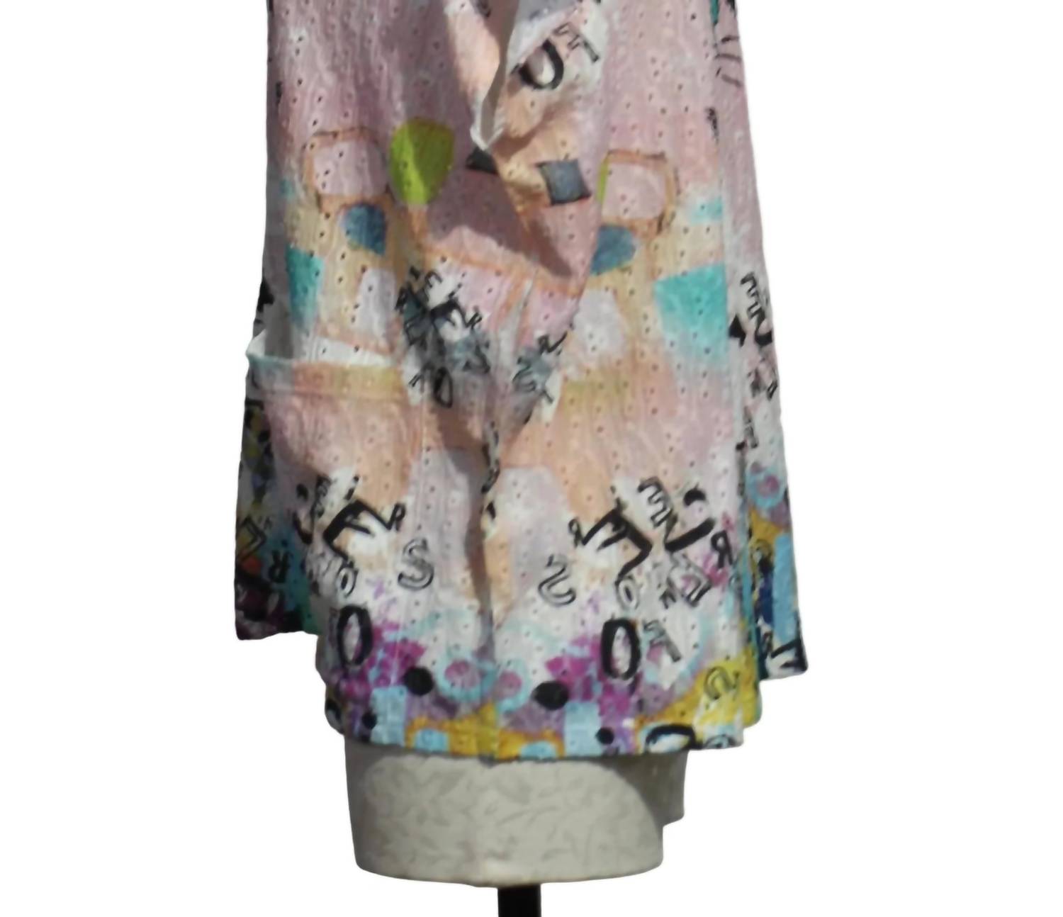 Inoah - Women's Short Sleeve A-line Hi Lo Top