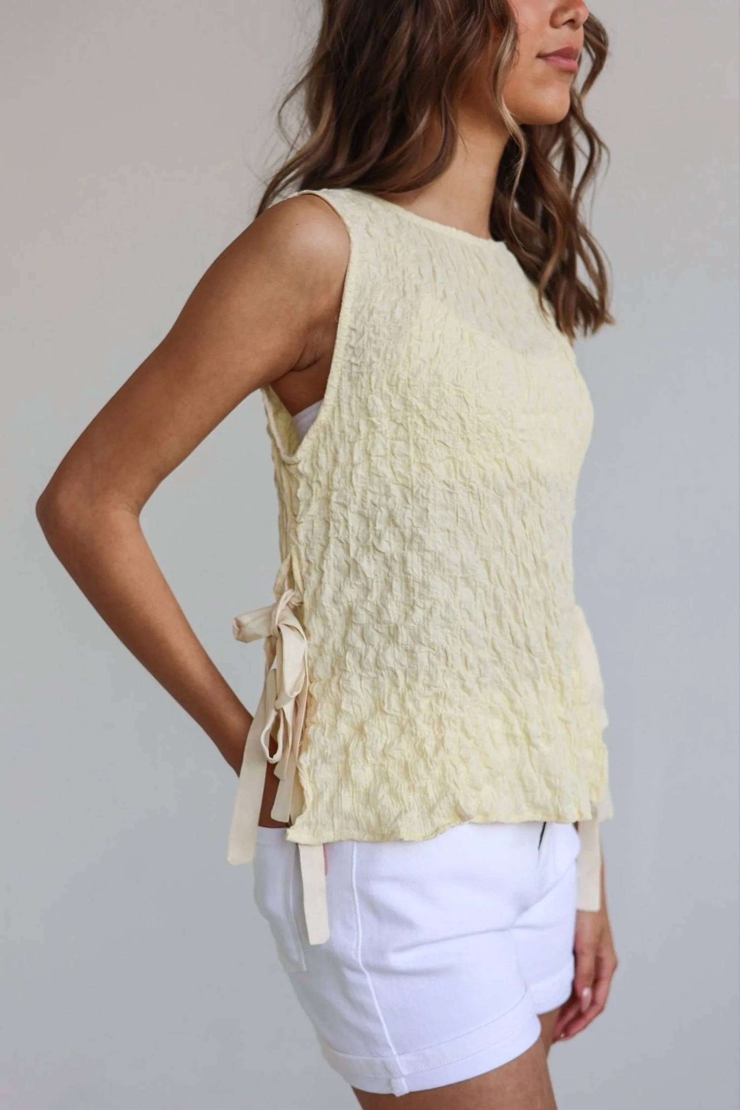 &Merci - Soleil Side-tie Crinkle Tank
