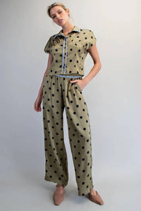 Ee:Some - Polka Dot Wide Leg Pant