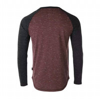 Zimego - Men's Long Sleeve Arm Contrast Raglan Henley T-shirt