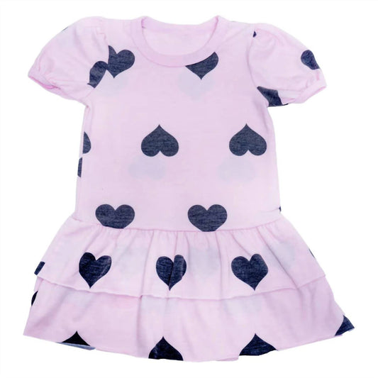 Short Puff Sleeve Heart Dress