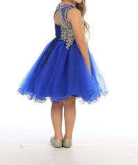 Bijan Kids - Gold Dress With Iridescent Beading