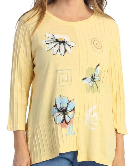 Jess & Jane - Spirals Mineral Washed Ribbed Cotton Top