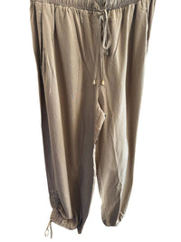 ALLIE ROSE Women's Adjustable Scrunch Jogger in beige - women's pants