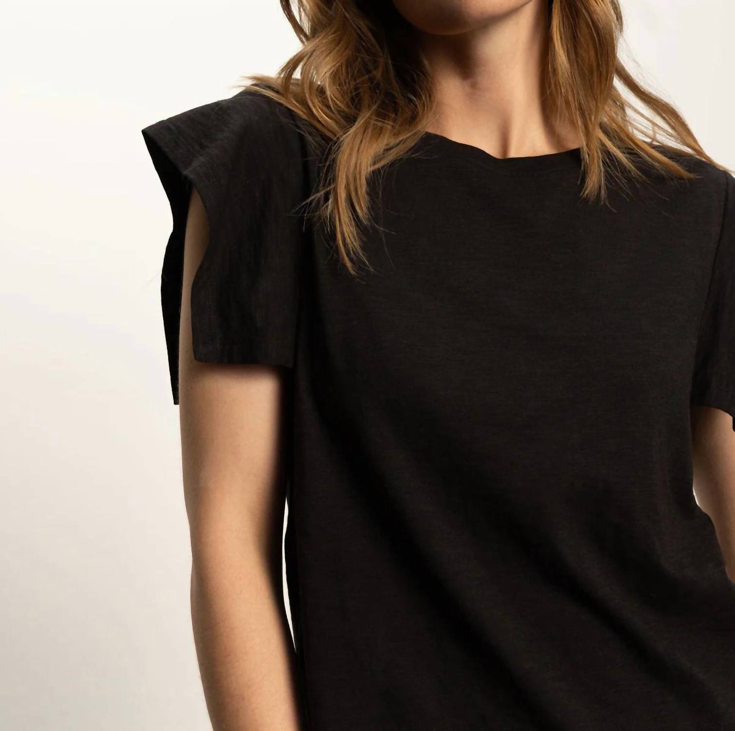 Sanctuary Muscle Crewneck Tee in black - women's shirt