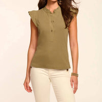 Ramy Brook - Monroe Cotton Flutter Sleeve Top