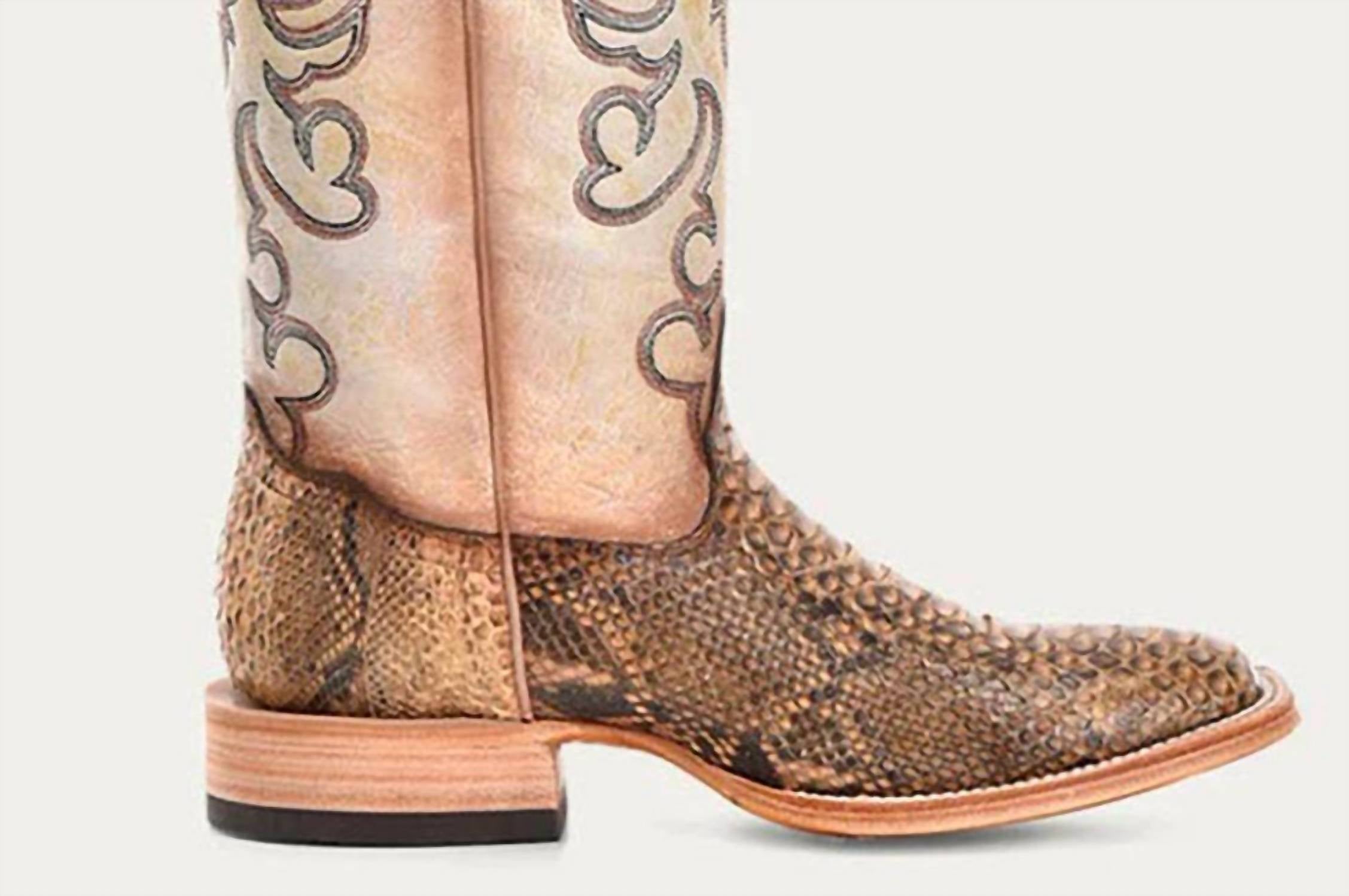 Corral - Women's Genuine Python Wide Square Toe Boots
