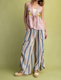 Easel - Striped Gauze Pants