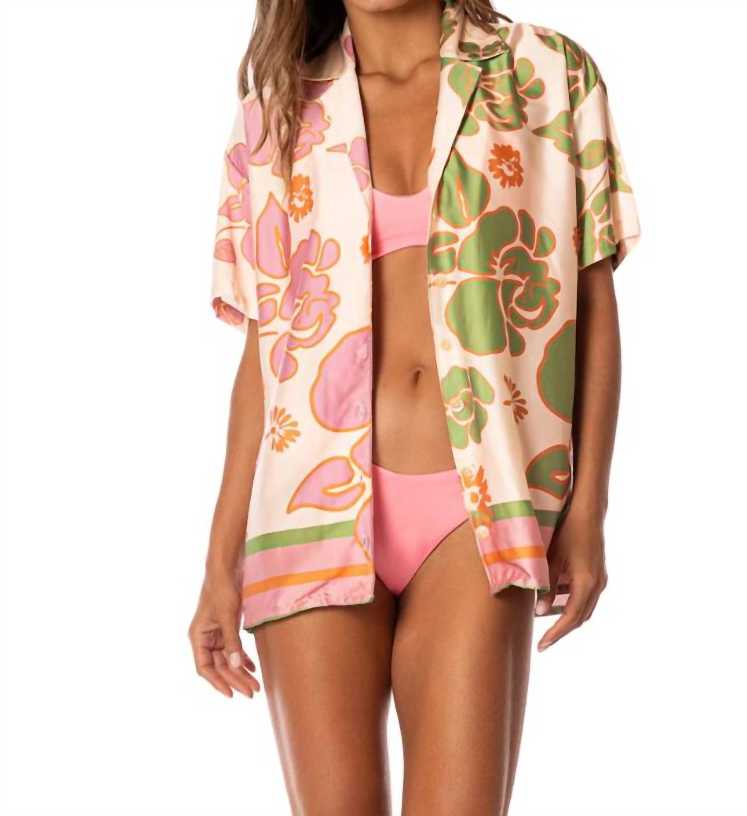 MAAJI FLOATING BLOOMS NOISE SHIRT in pink - women's shirt