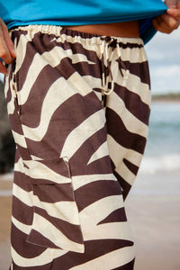 Palm Collective Sidewalk Zebra Linen Pants - women's pants - alternate view