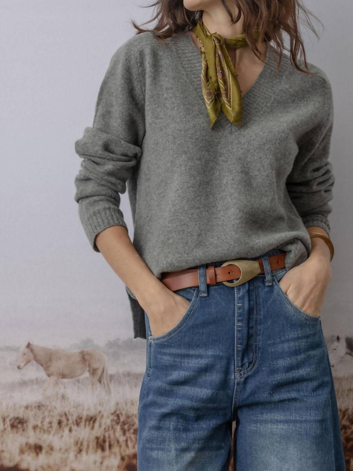 Lilla P - Felted Easy V-Neck Sweater