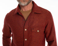 Criquet Herringbone Shacket in ember - men's shirt - detail view
