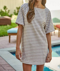 By Together - Striped Short Sleeve Mini Dress