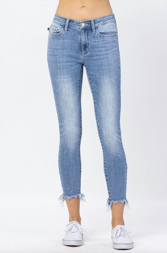 Judy Blue - Bleach Splash Skinny Capris Pant