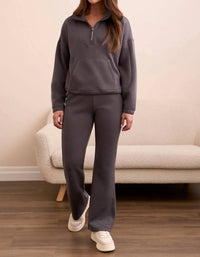 Tribal - Techno Lux Rib Zip Accent Mock Neck Sweater