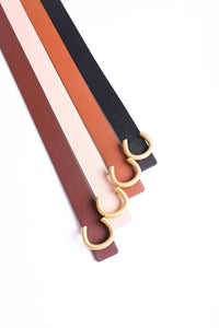 Leto - Women's Minimalist Leather Horseshoe Belt