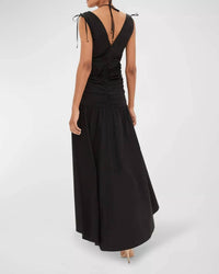 Veronica Beard - Perrin V-neck Sleeveless Ruched Midi Dress