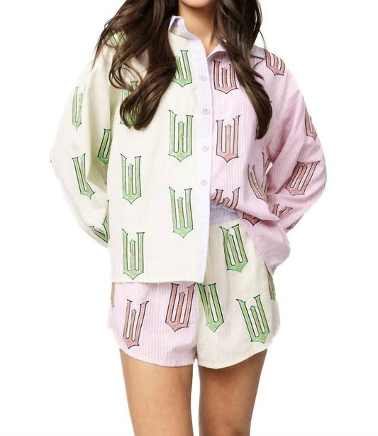 Queen Of Sparkles - Licensed Wicked Cotton Button Down Top