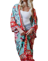 Pretty Simple - Tie Front Boho Chic Floral Kimono