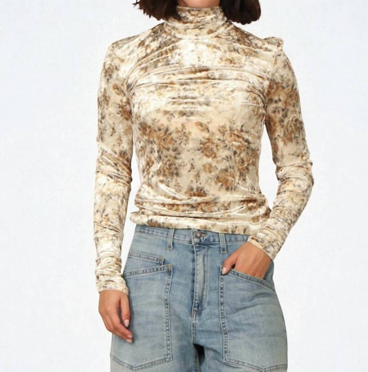 Ganni - Velour Jersey Turtleneck Top