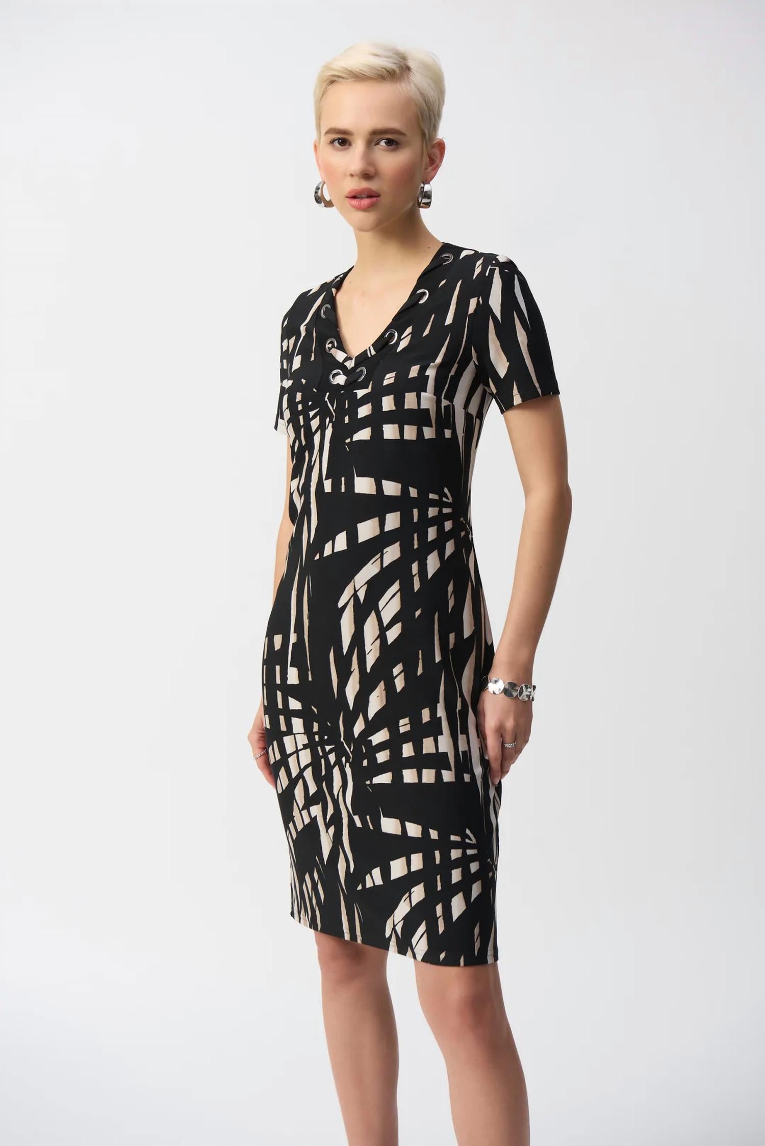 Joseph Ribkoff - Tropical Print Silky Knit Shift Dress