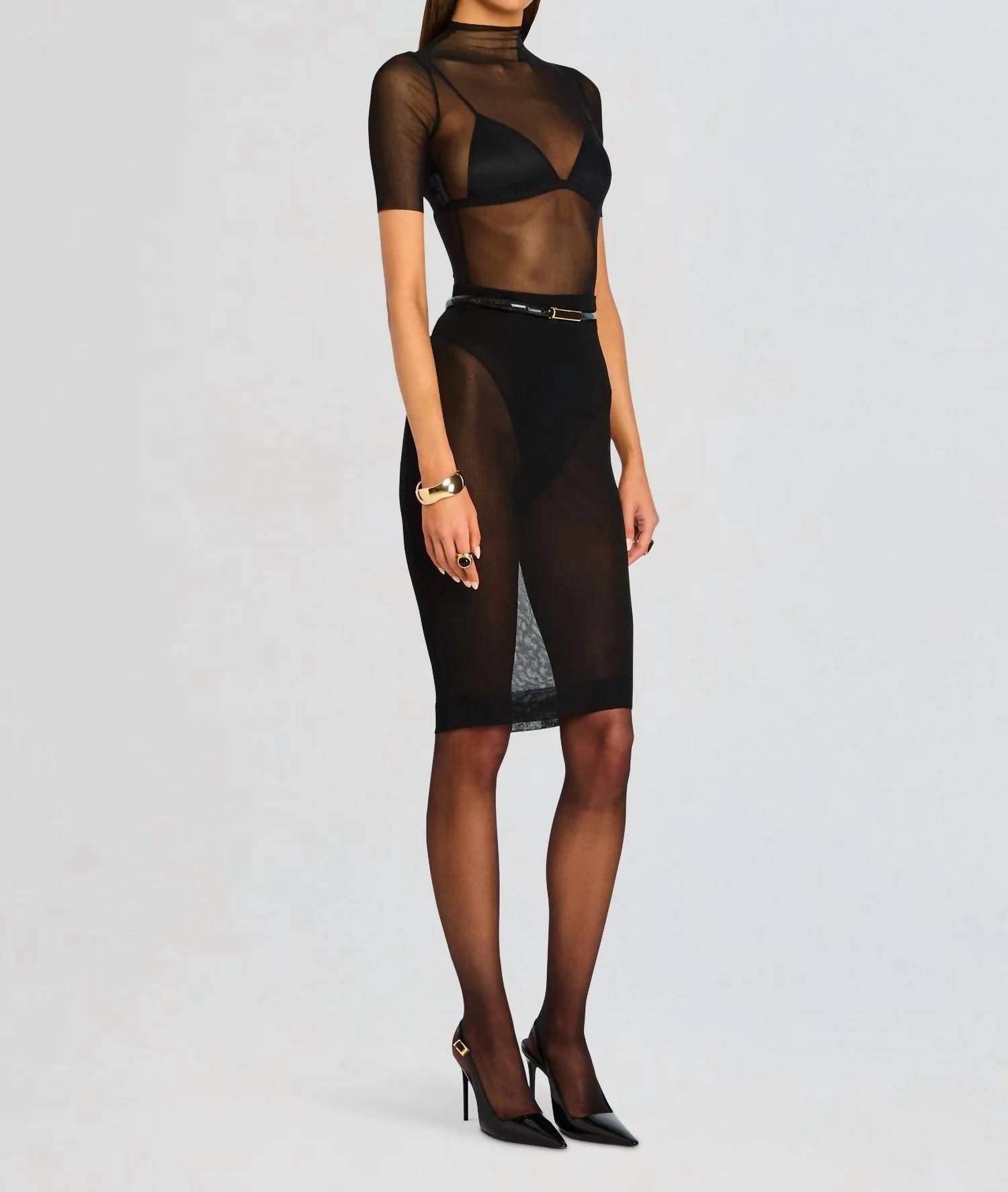 SER.O.YA Lucille Skirt in black - women's skirt - detail view