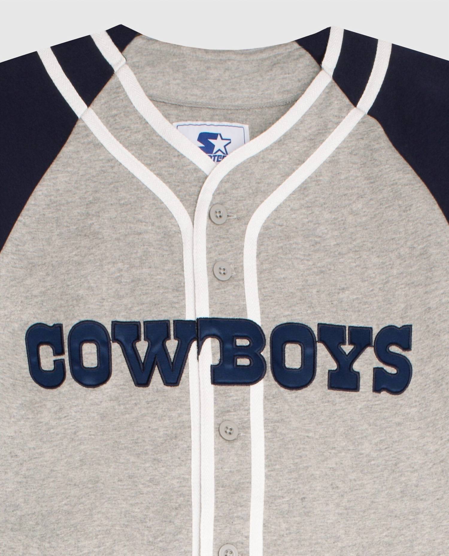 Starter - Men's Dallas Cowboys Button-front Cotton Starter Baseball Jersey