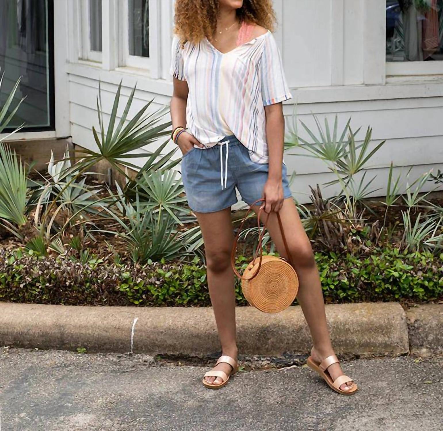 Grace And Lace - Stretch Chambray Shorts