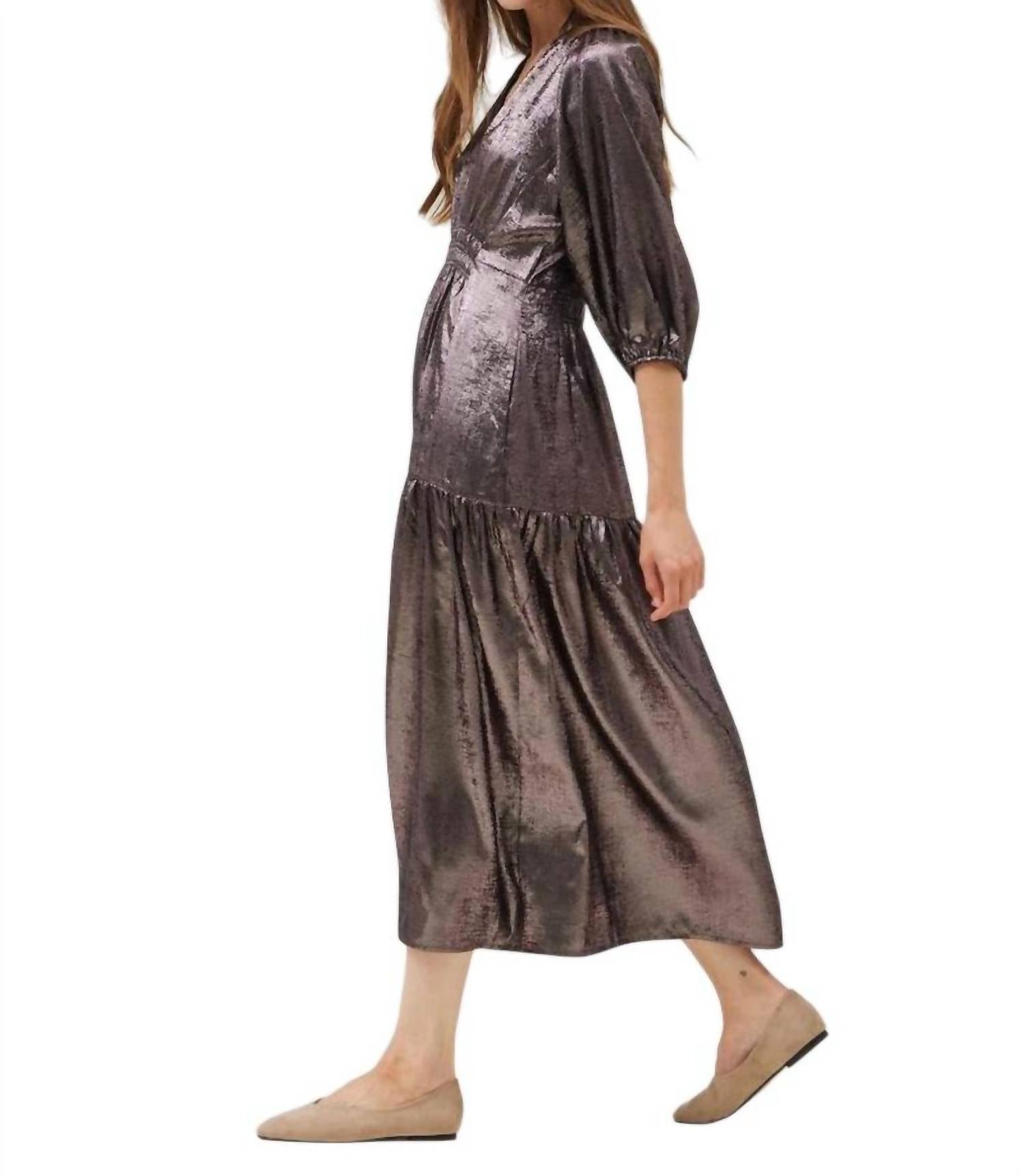 Grade & Gather - Pleated Waist Shimmer Dress
