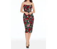 Dress The Population - Floral Embroidered Bodycon Dress