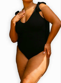 Fashion Szn Curve - Sculpted Crinkle Tie Strap Swimsuit