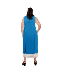 On The Plus Side - Ultra Soft Lace Trim Sleeveless Nightgown - Plus