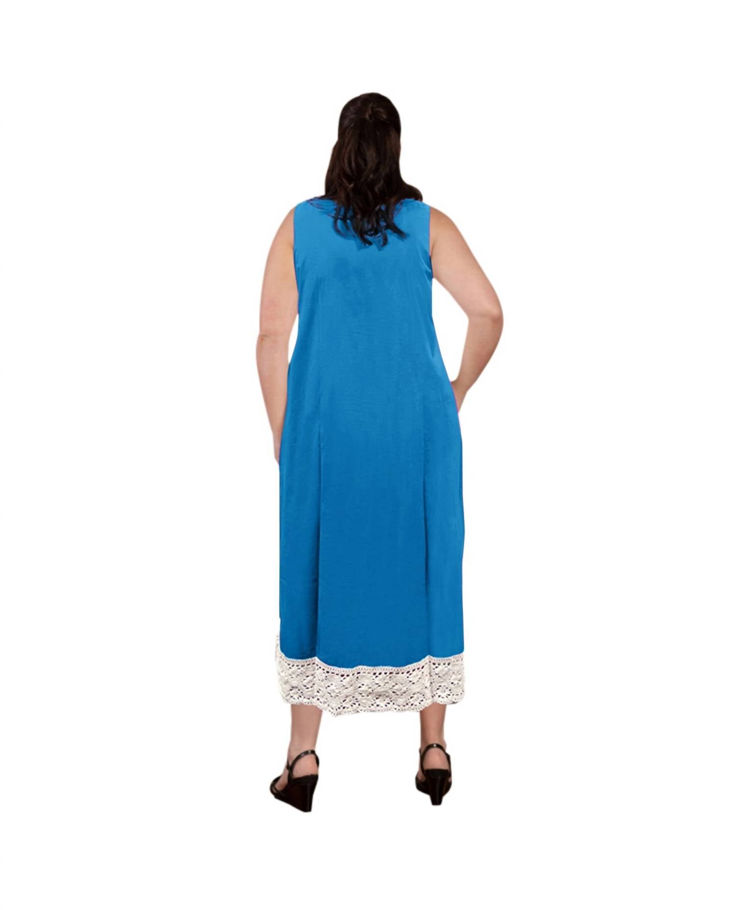 On The Plus Side - Ultra Soft Lace Trim Sleeveless Nightgown - Plus