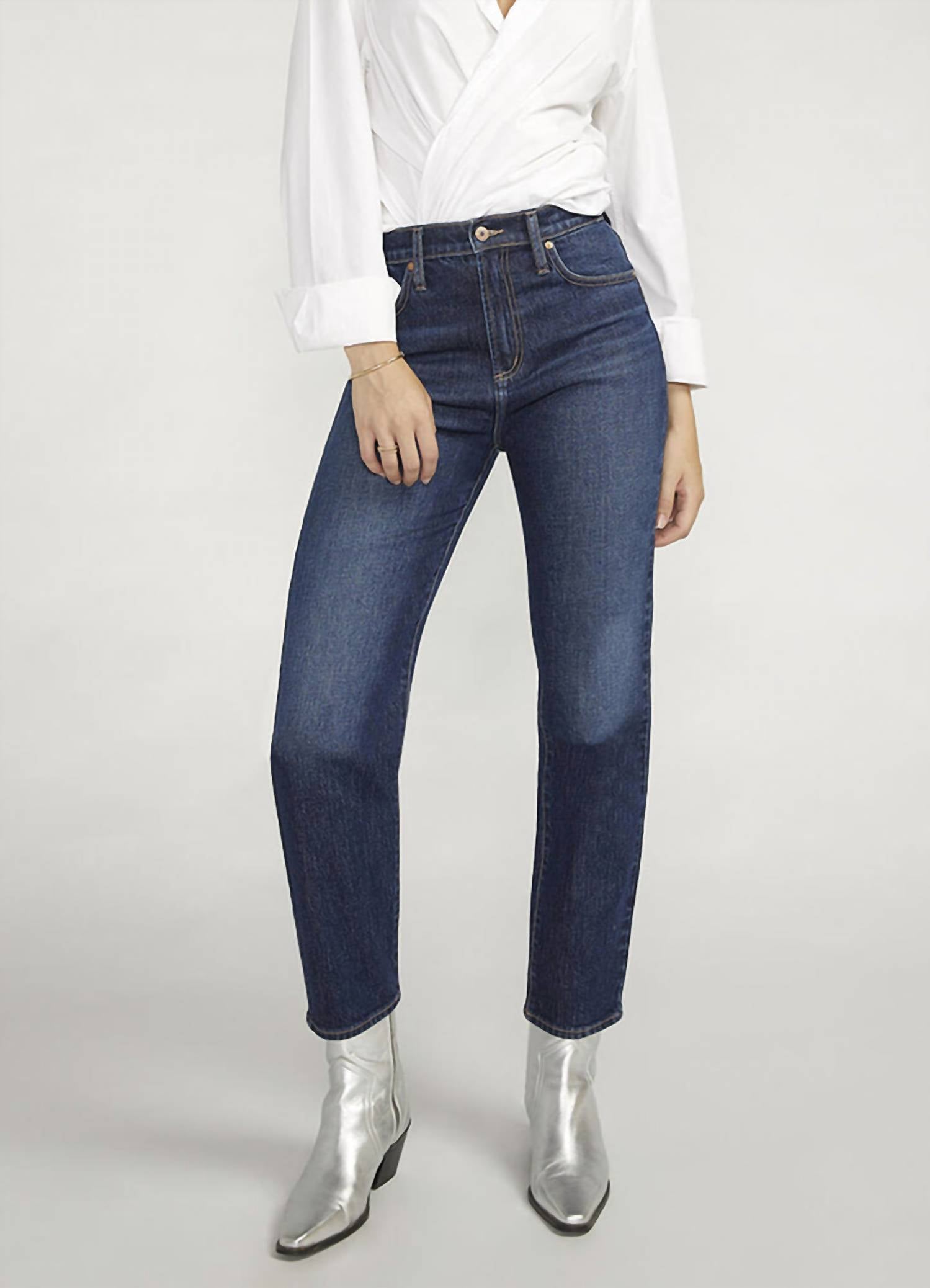 Silver Jeans Co Highly Desirable Slim Straight Jeans in indigo - women's jeans