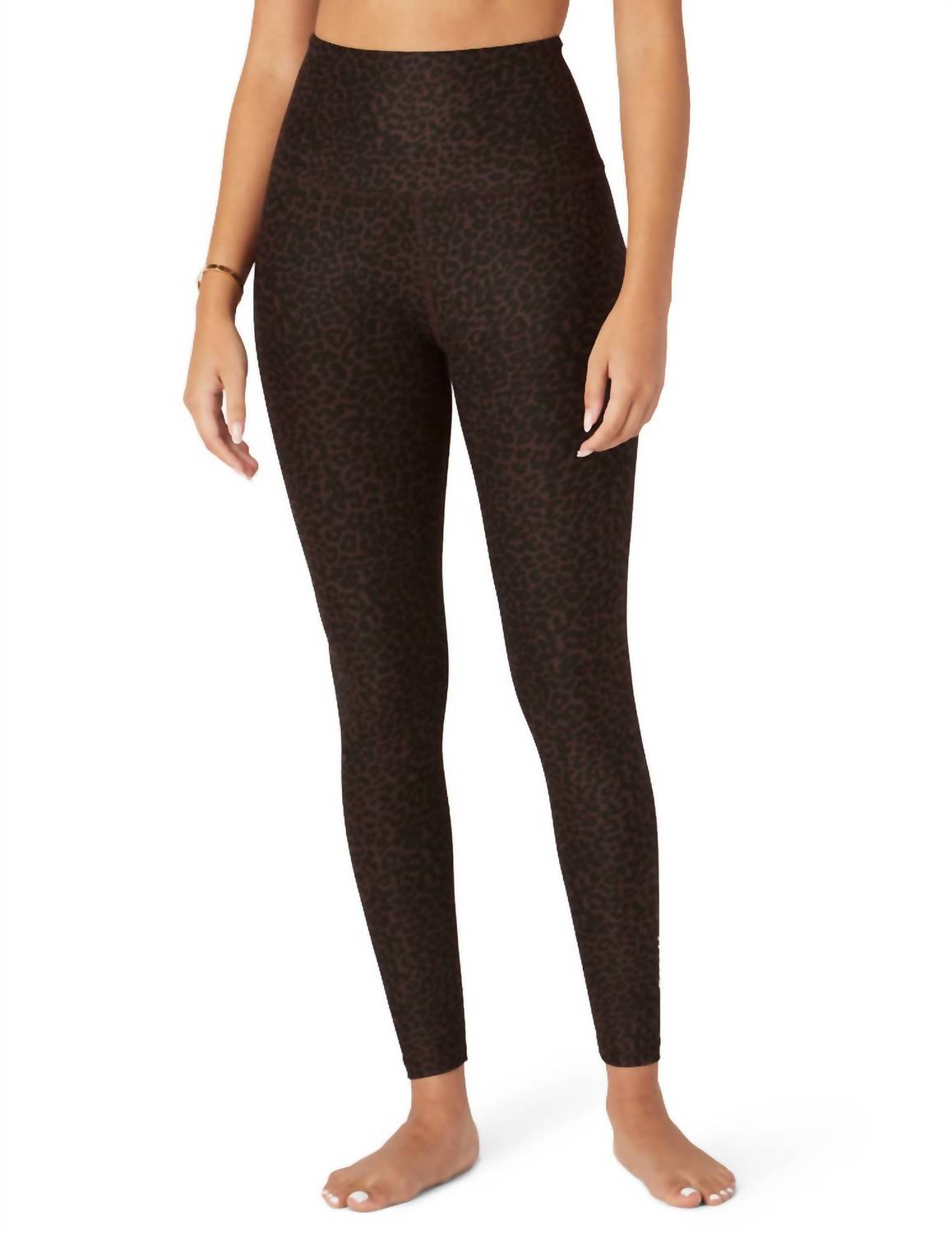 BEYOND YOGA Softmark Caught In The Midi High Waisted Legging in the midi high waisted legging in espresso leopard - women's pants