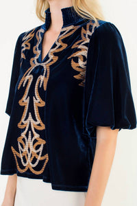 Thml - Helter Embroidered Velvet Top
