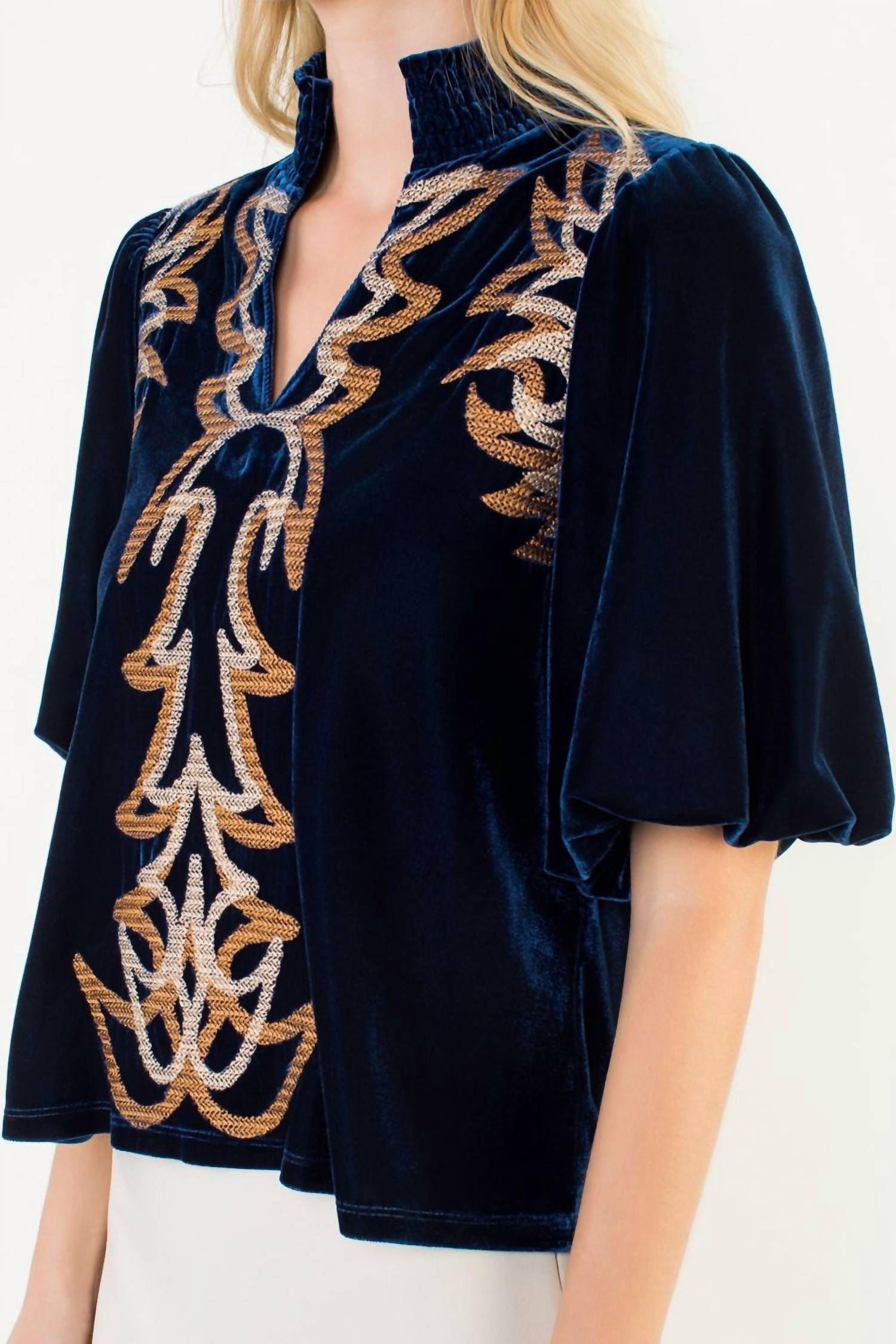 Thml - Helter Embroidered Velvet Top