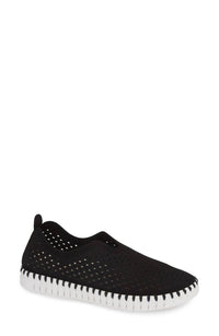Ilse Jacobsen Women's Tulip 139 Perforated Slip-on Sneaker Shoe in black - women's sneaker