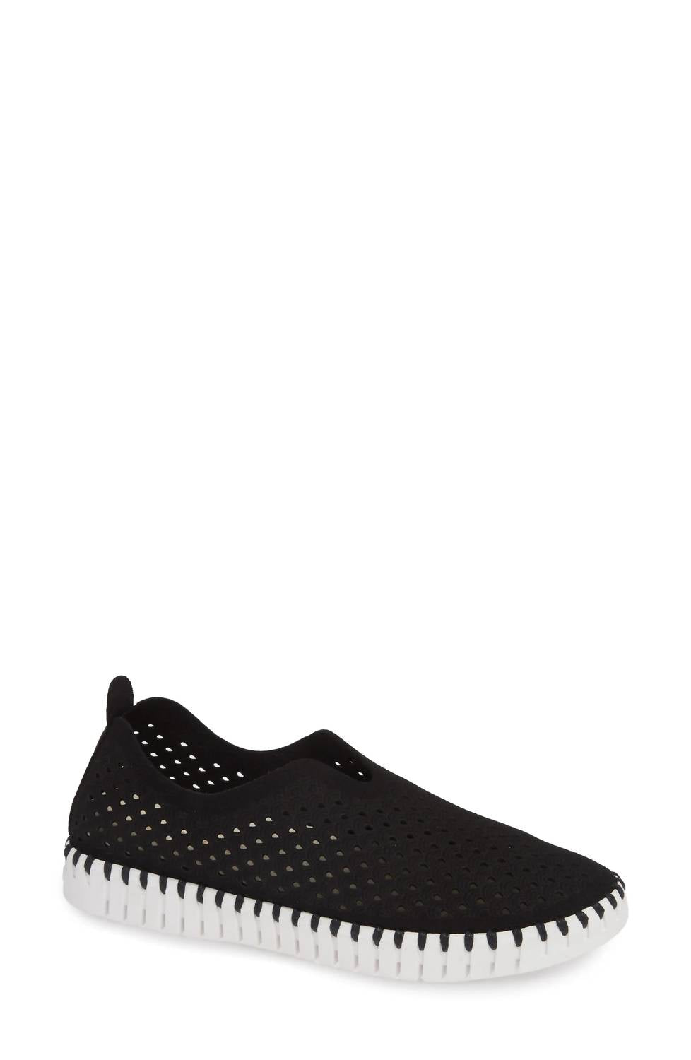 Ilse Jacobsen Women's Tulip 139 Perforated Slip-on Sneaker Shoe in black - women's sneaker