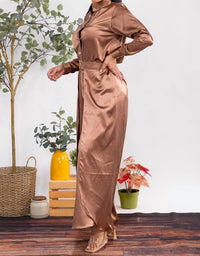 Karen T Design - Button Down Shirt And Open Pants Set